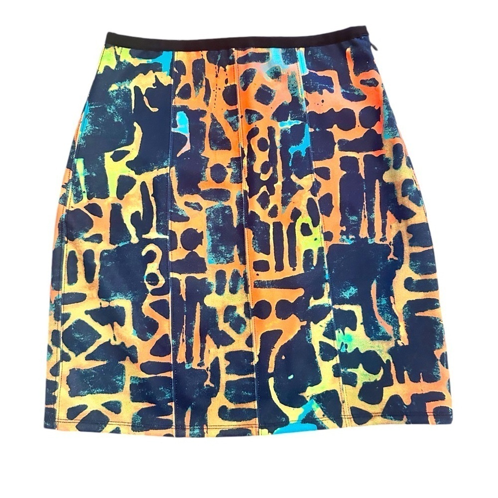 Silence and Noise Graffiti Art Print Stretch Mini Skirt - Size S